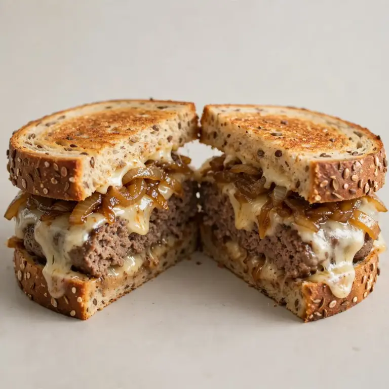 Budget American Patty Melt auf Roggenbrot – Meal Prep für 4 Portionen