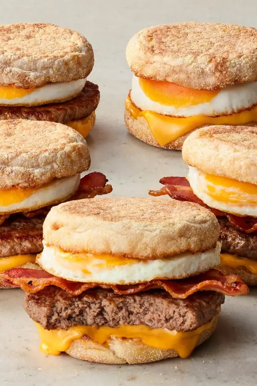 Copycat McDonald’s Egg McMuffin (Turkey Bacon & Beef Patty)