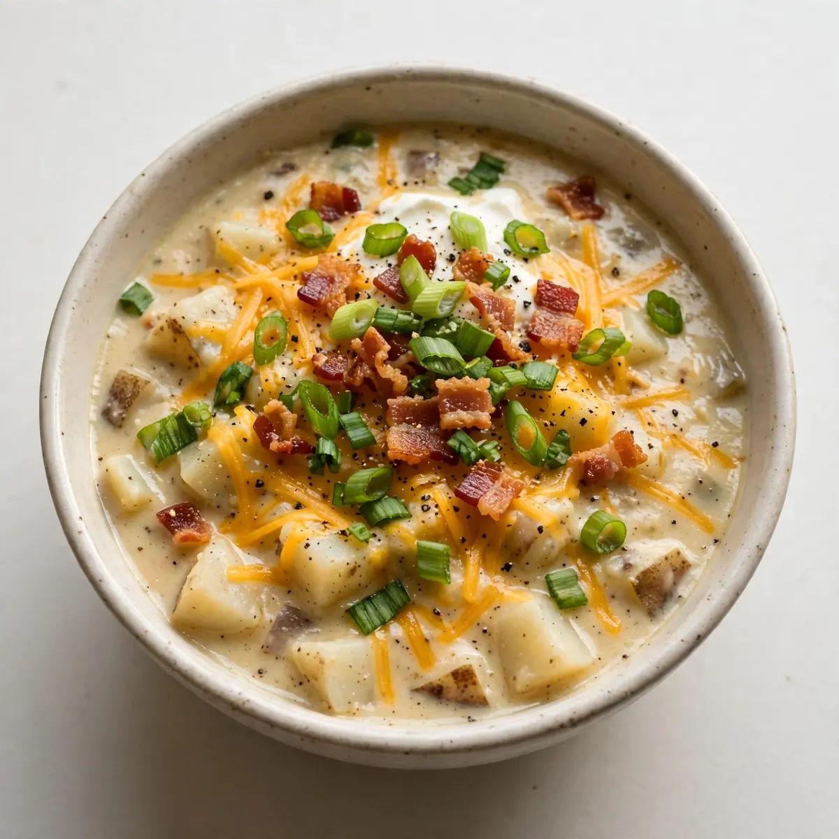 Cremige Loaded Baked Potato Soup: Budget Meal Prep für 2€ pro Portion