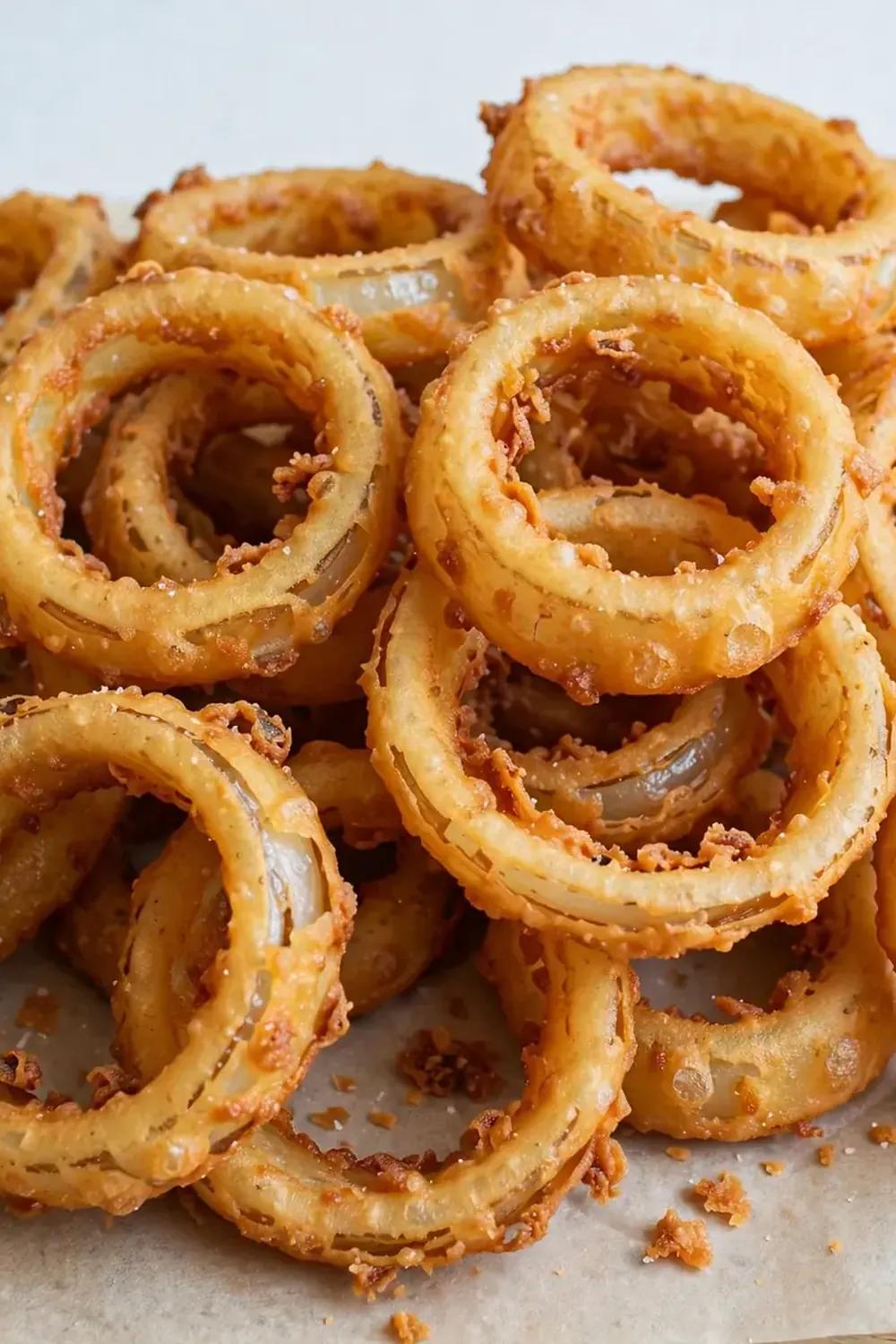Crispy Beer-Battered Onion Rings (Non-Alcoholic Malt/Soda Base)