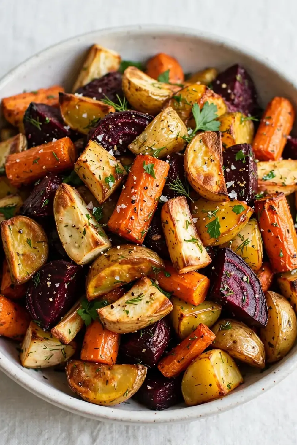 simple roasted root vegetable salad