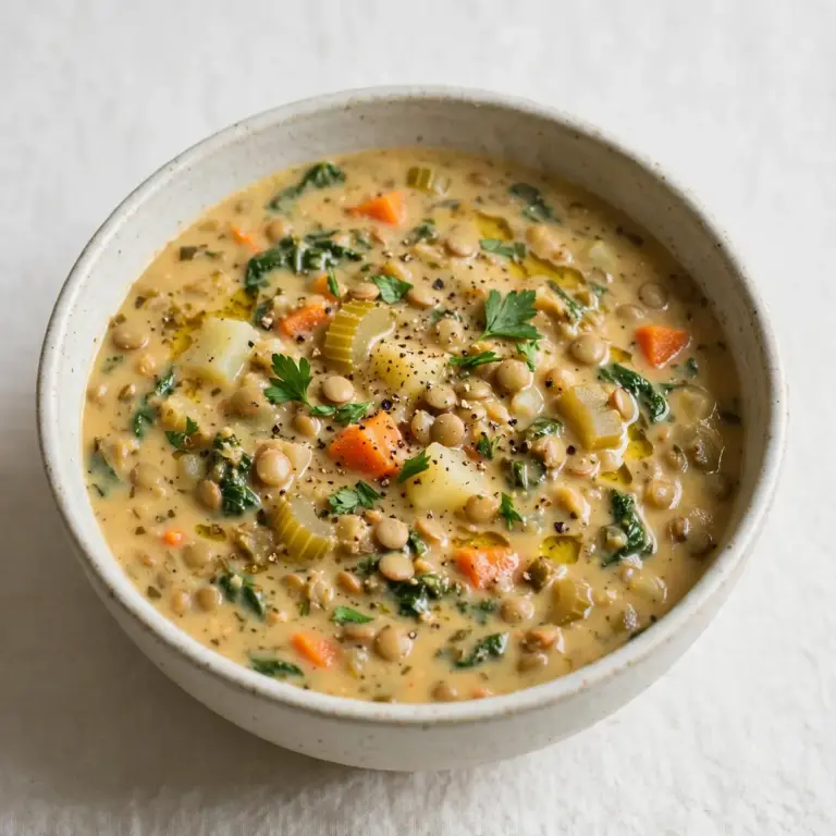 Dein Wochenend-Seelenwärmer: Cremige Linsen-Gemüse-Suppe