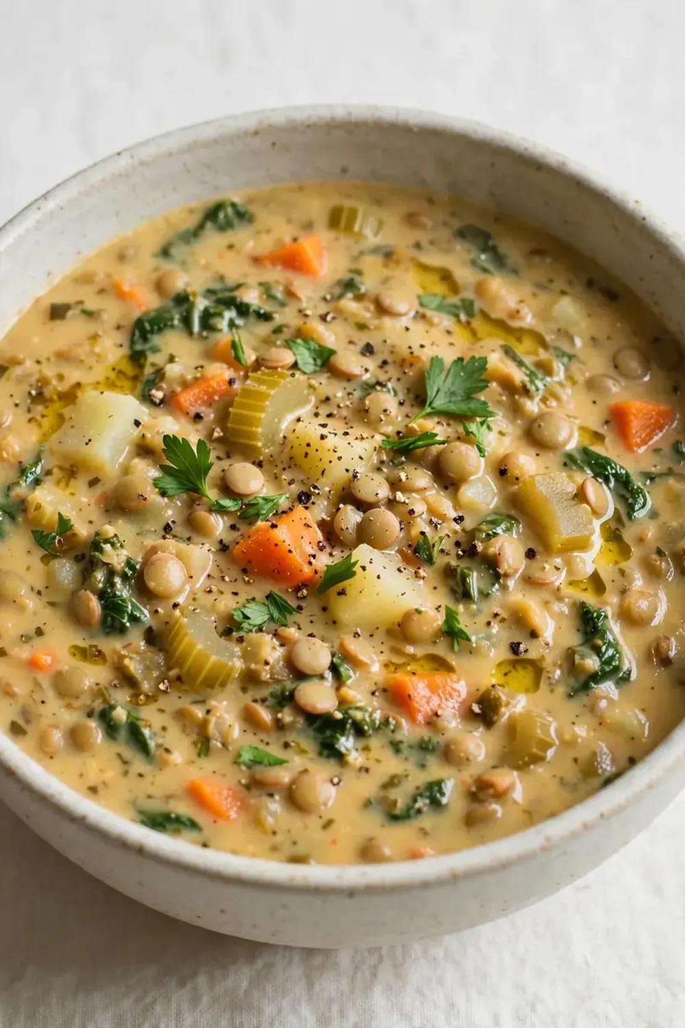 creamy lentil vegetable soup recipe