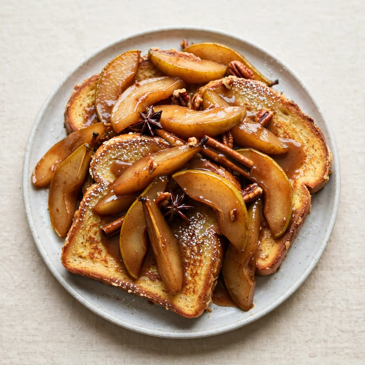 Schneller French Toast mit würzigen Birnen zum Genießen