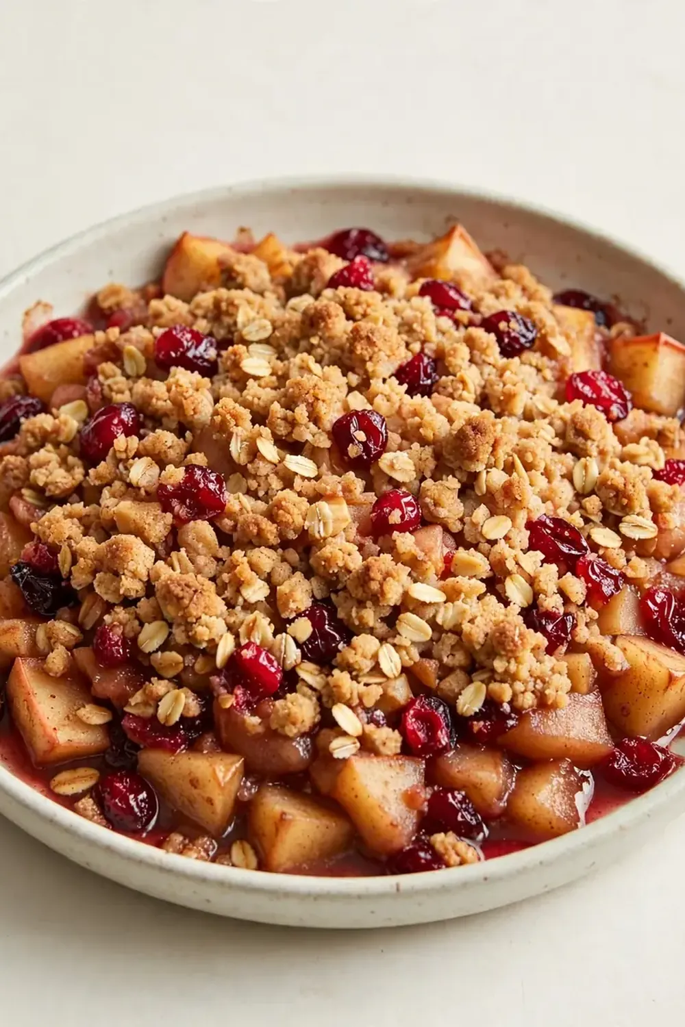 spiced apple cranberry crumble recipe