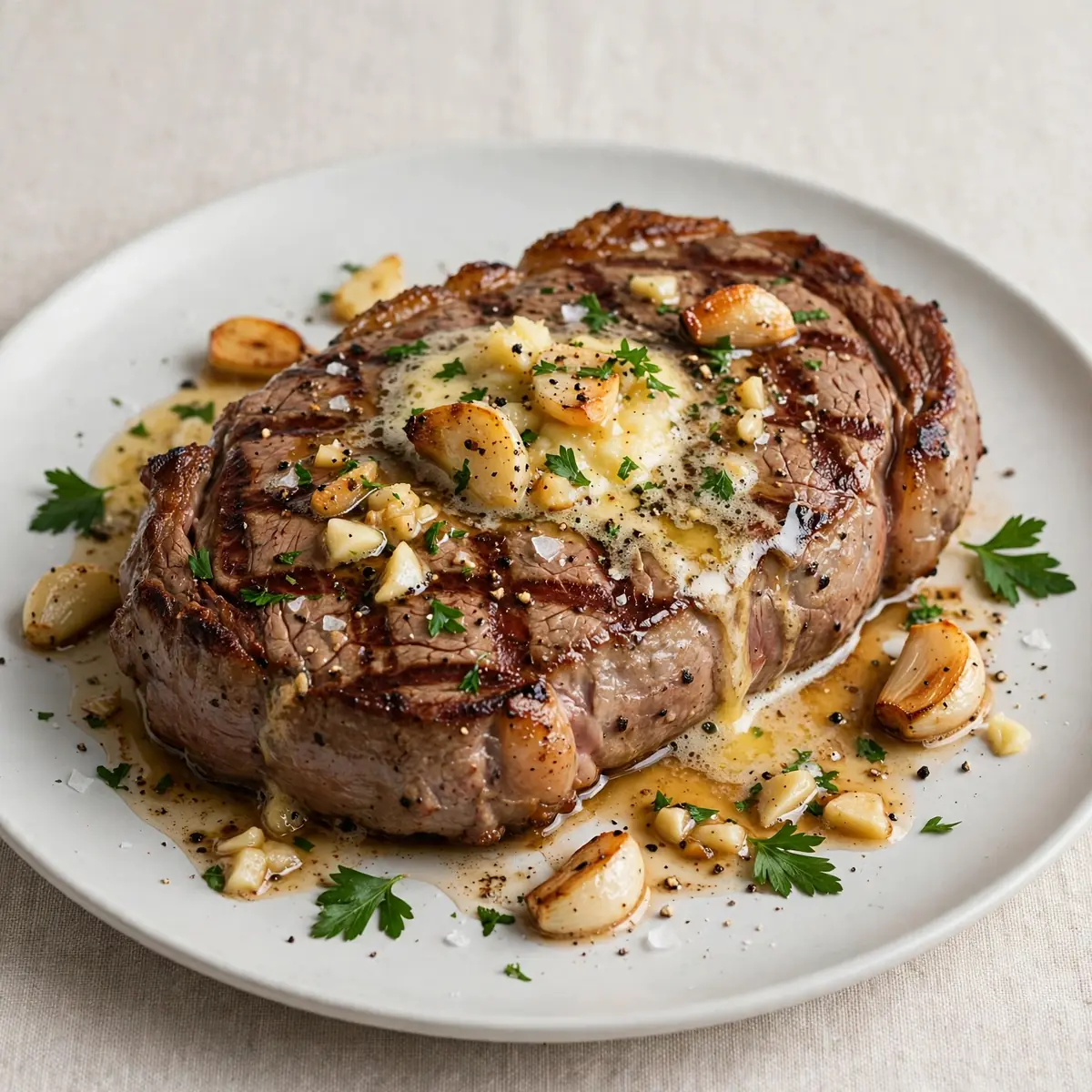 Wochenend-Genuss: Gegrilltes Sirloin Steak Mit Knoblauchbutter
